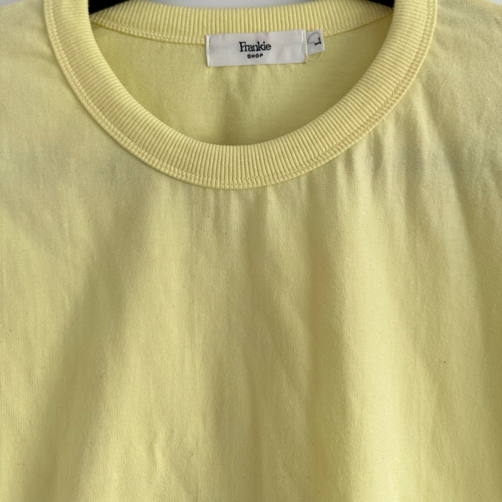 The Frankie Shop Yellow Eva Shoulder Pad Boho Sleeveless Round neck T-shirt - Picture 3 of 10